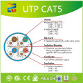 Sólido Bare Copper Conductor UTP Cat5e-4p PVC Jacket